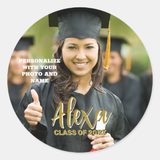 Autocollant de photo de fin d'études personnalisé