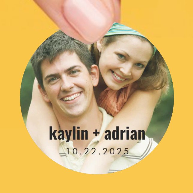 Autocollant de photo de mariage pour les faveurs,  (Créateur téléchargé)
