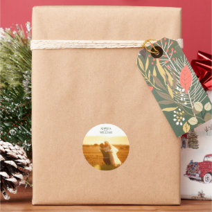 Autocollant de photo de remerciement de cadeau de