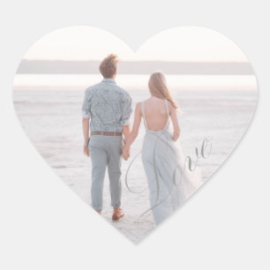 Autocollant de photo personnalisée de mariage amou