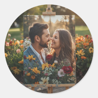 Autocollant de photo rond classique personnalisé