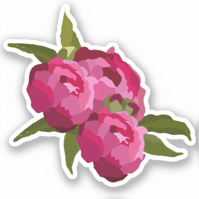 Autocollant de pivoine de bijoux moderne (Recto)