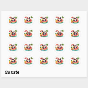 Autocollant de plage tropicale mignon Panda Kiwi F
