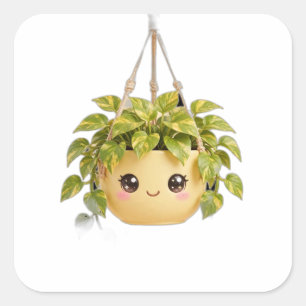 Autocollant de plante d'intérieur Pothos Kawaii