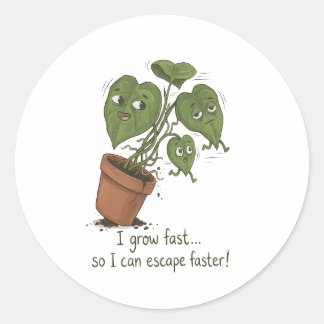 Autocollant de plante drôle d'évasion
