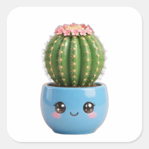 Autocollant de plante intérieure kawaii Cactus ton