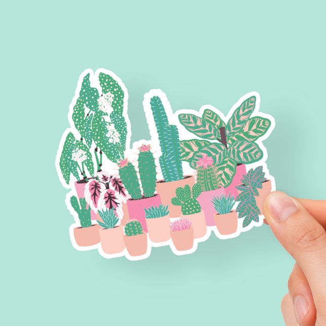 Autocollant de plantes d'intérieur en pot mignonne (Créateur téléchargé)