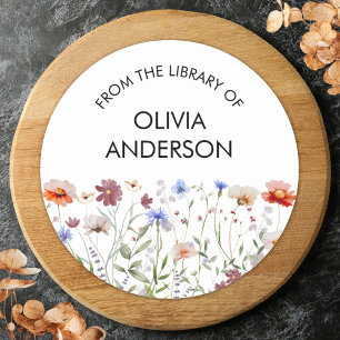 Autocollant de plaque de livre de fleurs sauvages