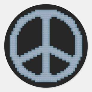 Autocollant de point de croix de signe de paix
