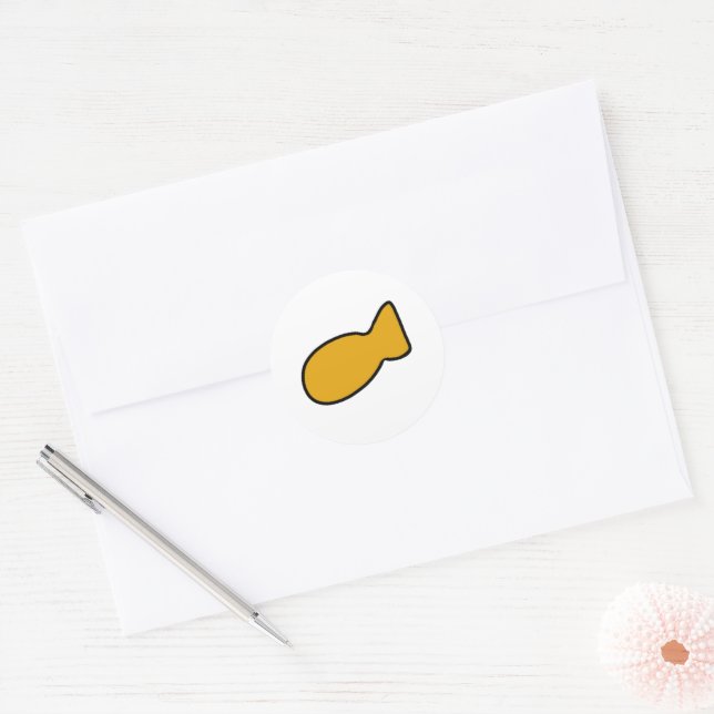 Autocollant de poisson jaune personnalisable (Enveloppe)