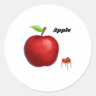Autocollant de pomme rouge réaliste – Illustration