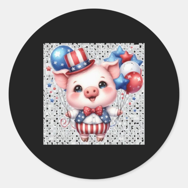 Autocollant de porc patriotique (Devant)