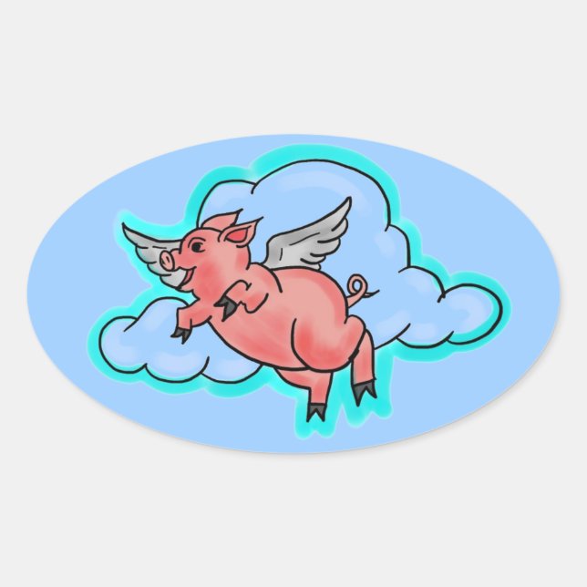 Autocollant de porc volant (Devant)