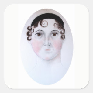 autocollant de portrait à l'aquarelle de Jane Aust