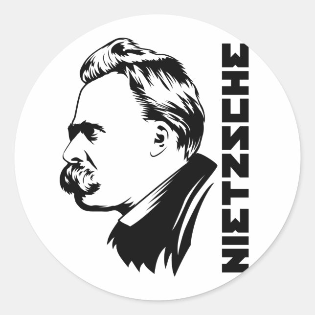 Autocollant de portrait Frederich Nietzsche (Devant)