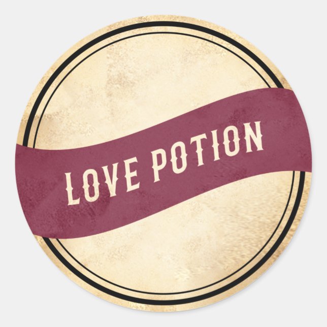 Autocollant de potion d'amour apothécaire vintage  (Devant)