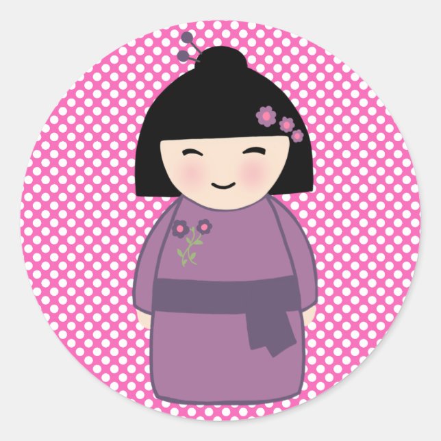 Autocollant de poupée Kokeshi japonaise (Devant)