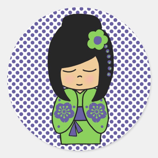 Autocollant de poupée Kokeshi japonaise (Devant)
