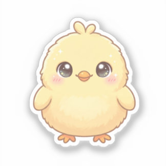 Autocollant de poussin kawaii adorable