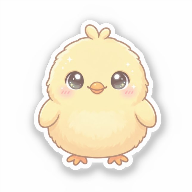 Autocollant de poussin kawaii adorable (Recto)