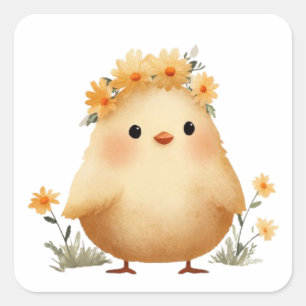 Autocollant de poussin mignon Daisy