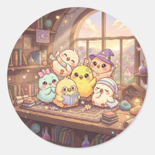 Autocollant de poussins magiques mignons