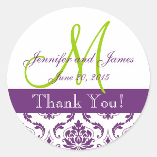 Autocollant de préférence Mariage damassé violet