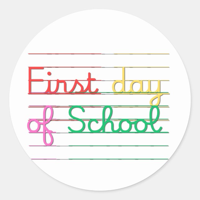 Autocollant de premier jour d'école (Devant)