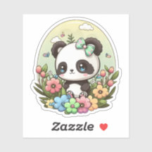 Autocollant de printemps Chibi Cute Panda Kawaii