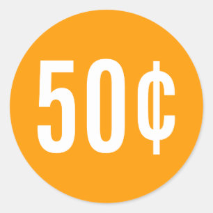 Autocollant de prix orange personnalisé