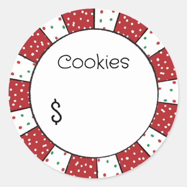 Autocollant de prix pour biscuits italiens mignons (Devant)