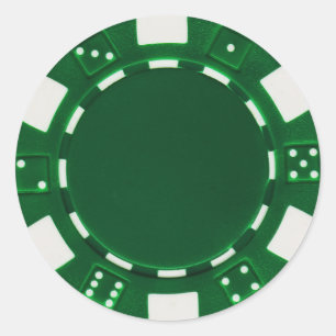 autocollant de puce de pokerchip vert