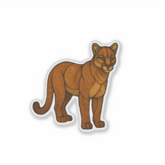 Autocollant de puma en verre coloré