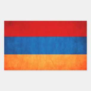 Autocollant de rectangle de drapeau de l'Arménie