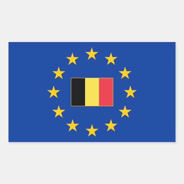 Autocollant de rectangle de la Belgique d'Union (Devant)