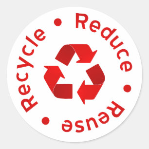 Autocollant de recyclage Red Reduce Reuse