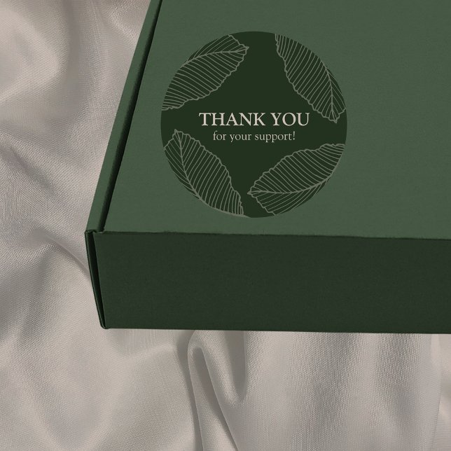 Autocollant de remerciement à motif de feuille mod (Créateur téléchargé)