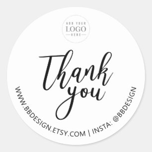 Autocollant de remerciement avec logo de petite en