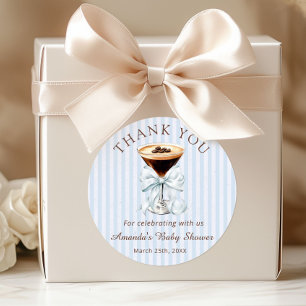 Autocollant de remerciement Baby Shower Espresso M