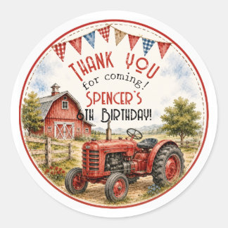 Autocollant de remerciement d'anniversaire de trac