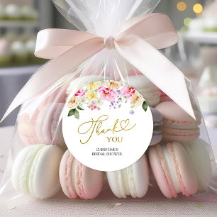 Autocollant de remerciement de Baby Shower Floral