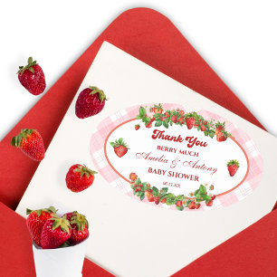Autocollant de remerciement de Baby Shower Rose à