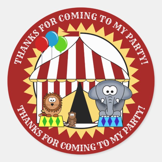 Autocollant de remerciement de Carnaval du Cirque (Devant)