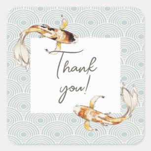 autocollant de remerciement de carpe koï japonaise