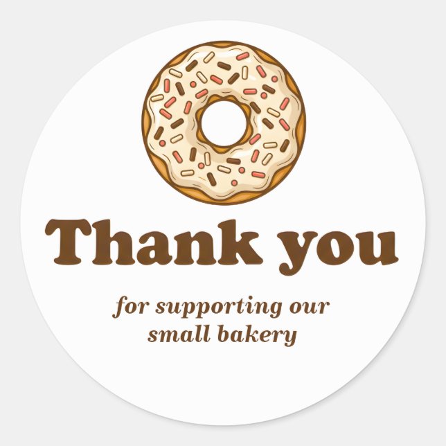 Autocollant de remerciement de Donut Brown Bakery (Devant)