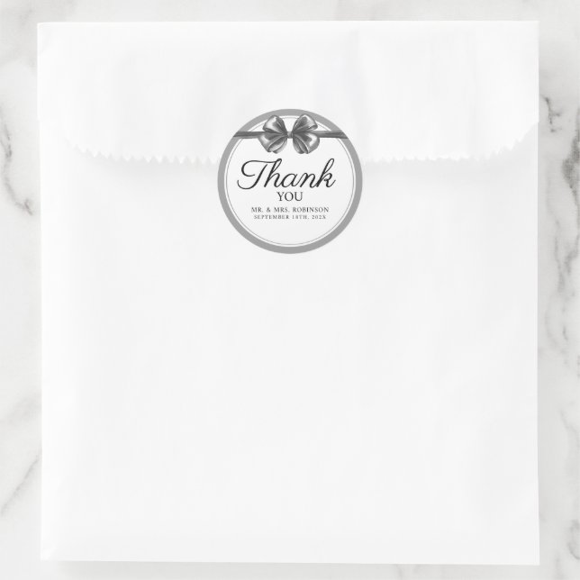 Autocollant de remerciement de mariage. (Sac)