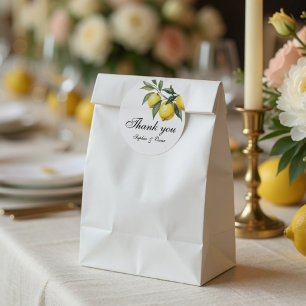 Autocollant de remerciement de mariage au citron  