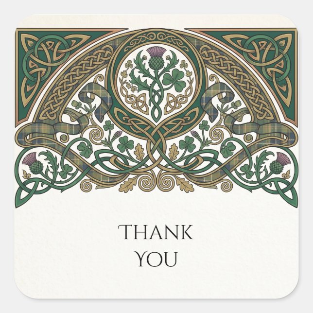 Autocollant de remerciement de mariage Celtic This (Devant)