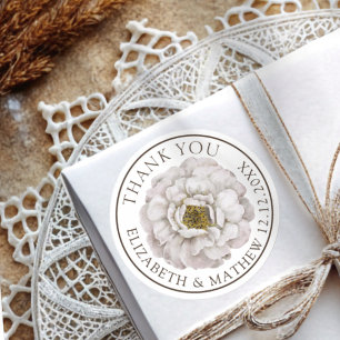 Autocollant de remerciement de mariage floral élég