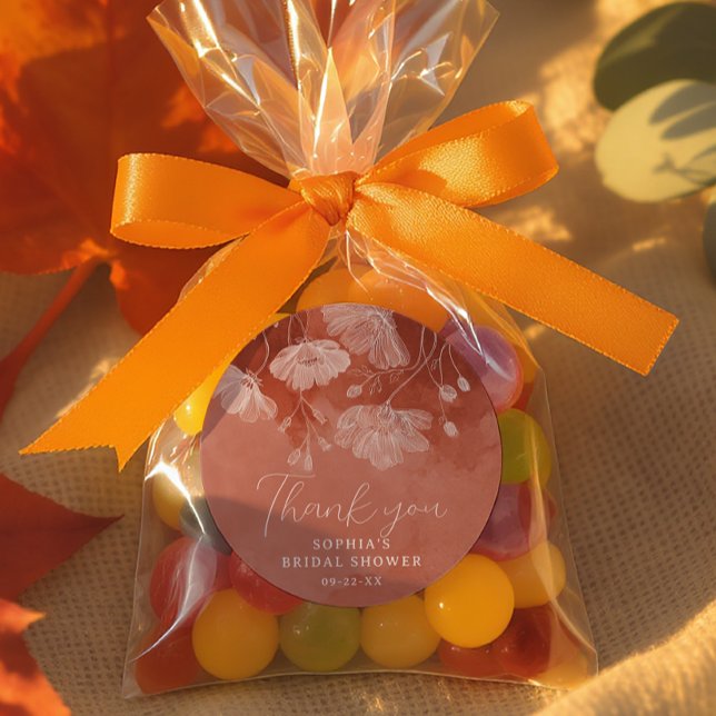 Autocollant de remerciement de mariage floral en t (Thank You Fall Event Favor Stickers)